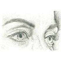 sketch of youthful eyes after blepharoplasty